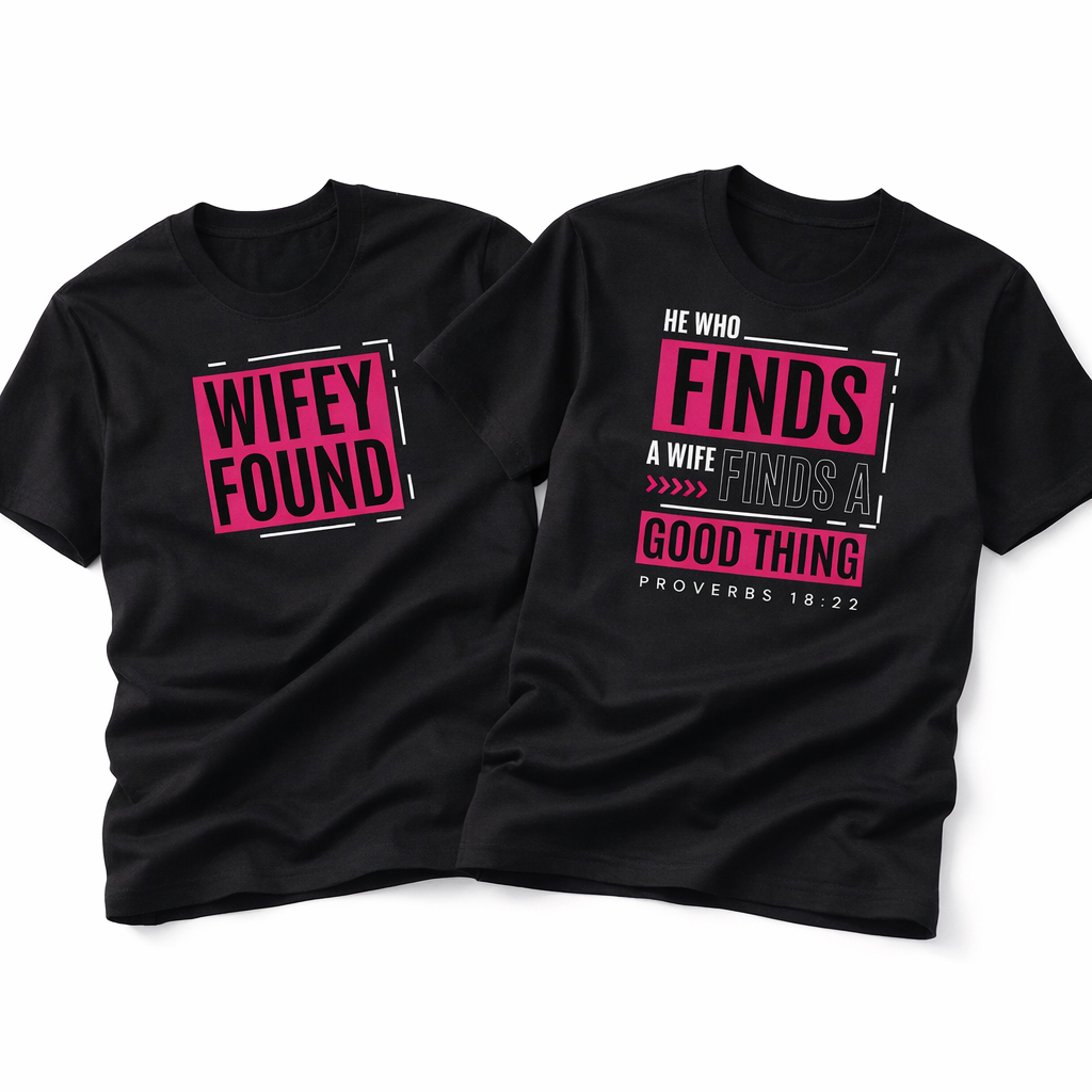 Wifey Found / He Who Finds – Couple T-Shirt Set