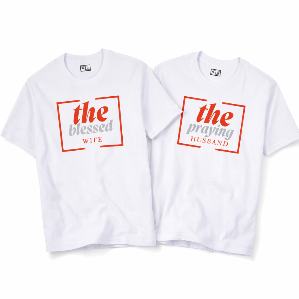 The Blessed Wife & The Praying Husband – Couple Faith Tee Set