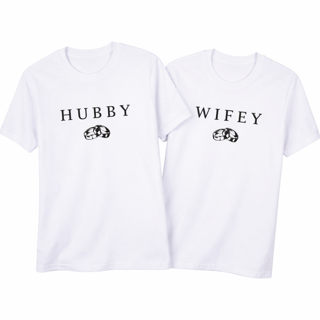 WIFEY & HUBBY Couple Tee Set 🤍