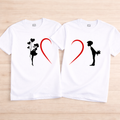 Couple Heart Silhouette Tee Set