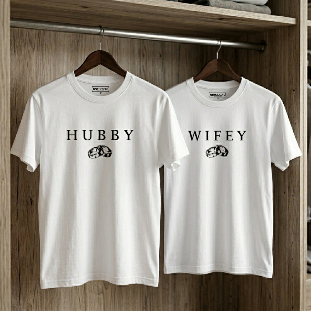 WIFEY & HUBBY Couple Tee Set 🤍