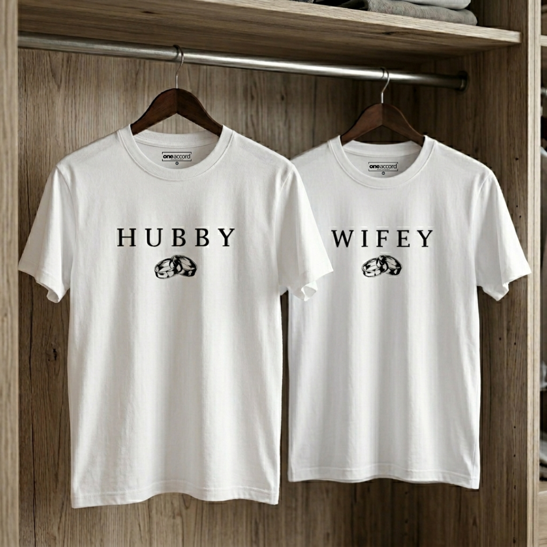 WIFEY & HUBBY Couple Tee Set 🤍
