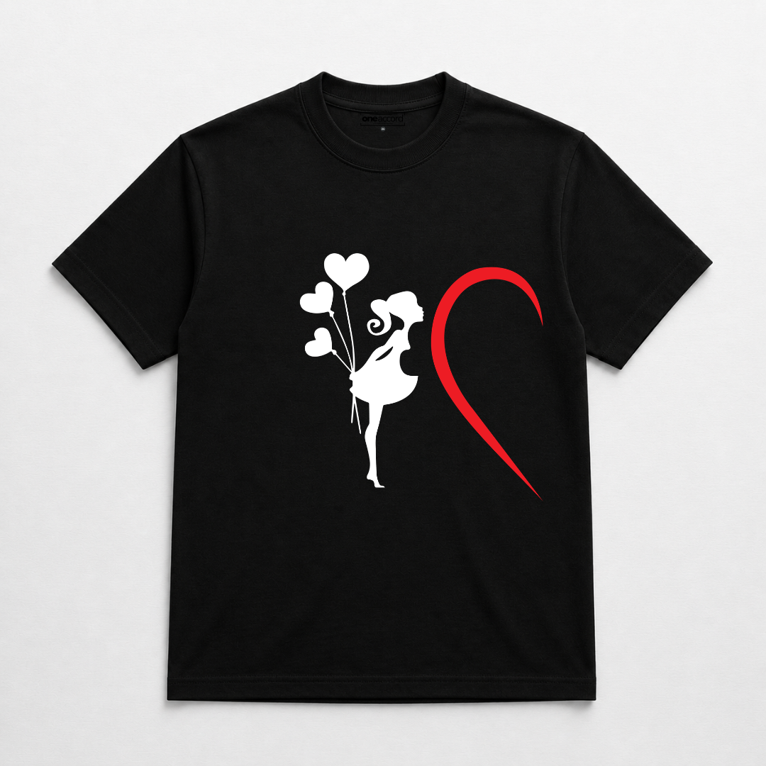 Couple Heart Silhouette Tee Set