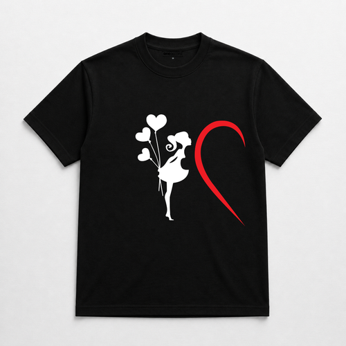 Couple Heart Silhouette Tee Set