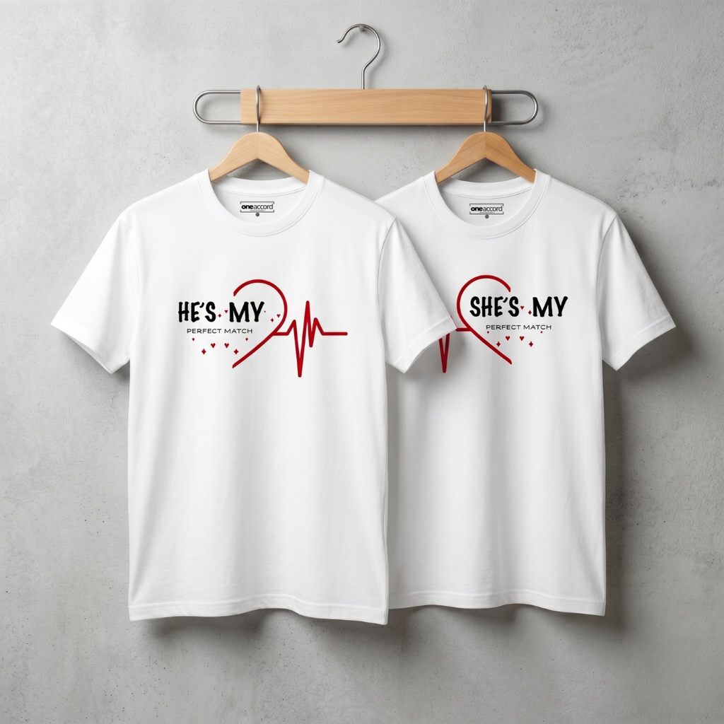 She’s My / He’s My Perfect Match 2 – Couple T-Shirt Set