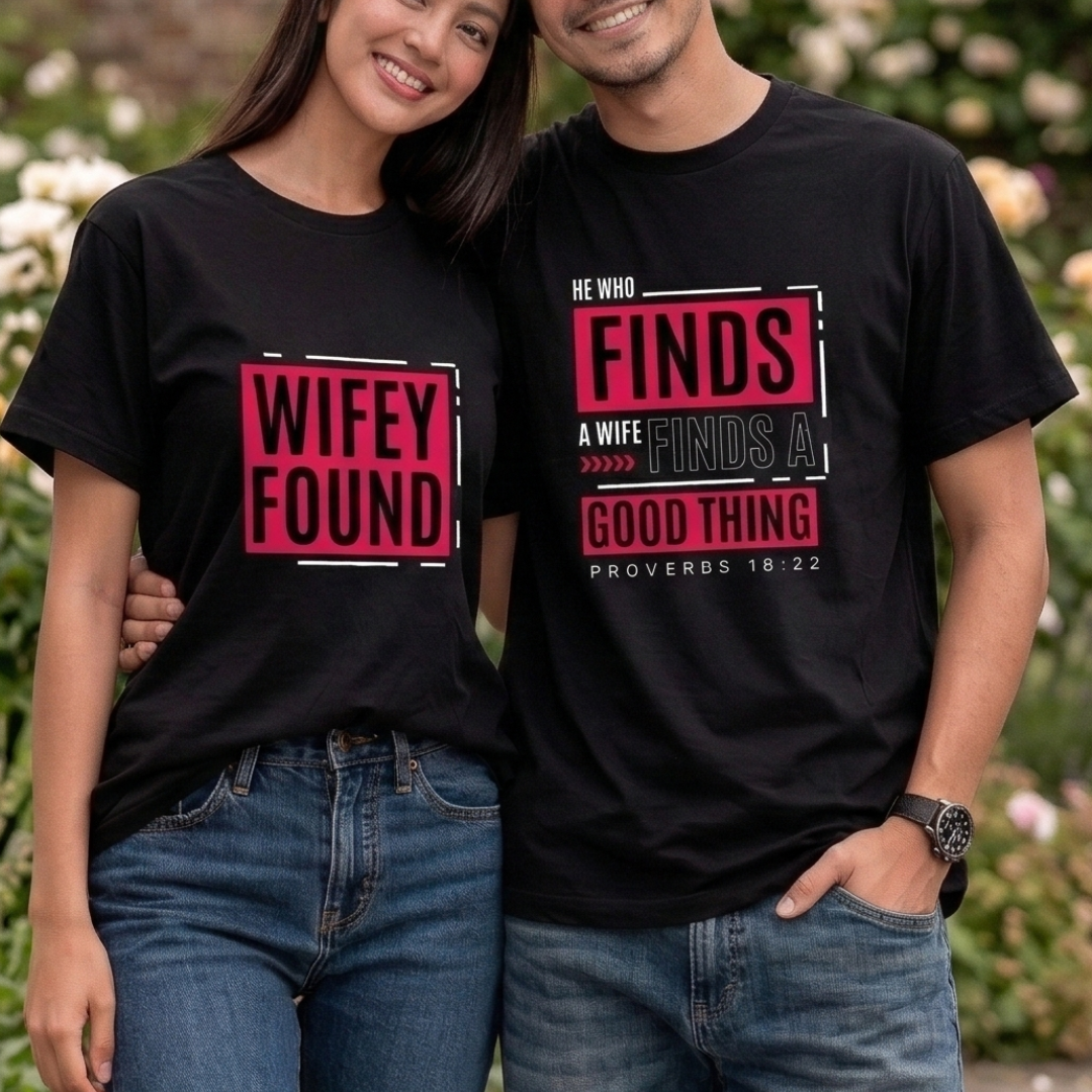 Wifey Found / He Who Finds – Couple T-Shirt Set