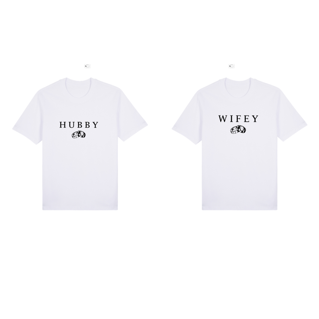 WIFEY & HUBBY Couple Tee Set 🤍